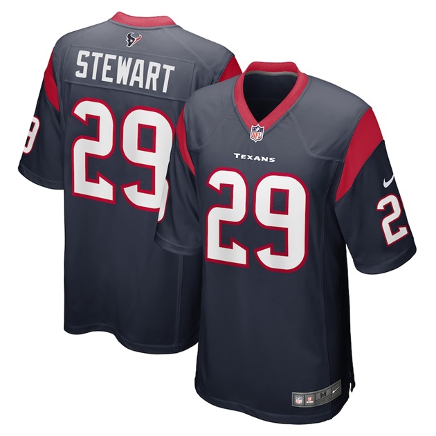 mens nike mj stewart navy houston texans game player jersey